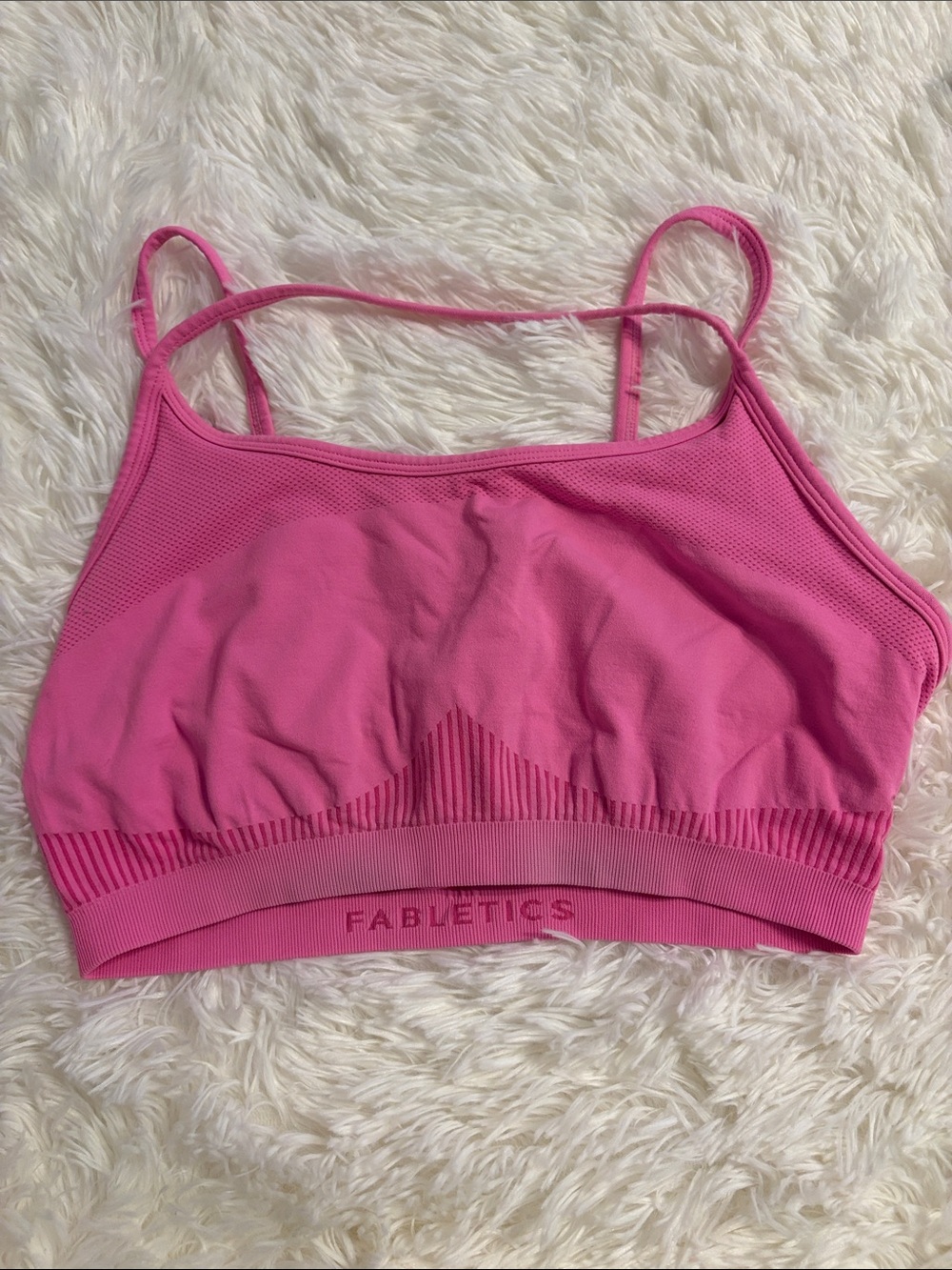 Fabletics Hot Pink Seamless Strappy Light-Support Sports Bra